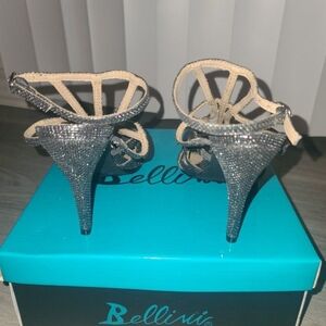 Glittery high heel sandals